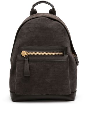 TOM FORD crocodile-embossed leather backpack - Brown
