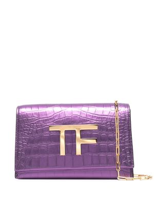 TOM FORD crocodile-embossed TF crossbody bag - Purple