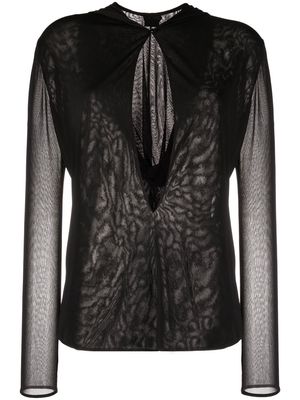 TOM FORD cut-out long-sleeve top - Black