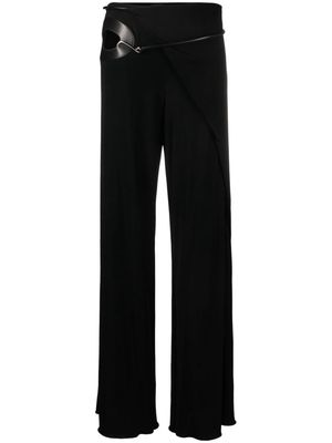 TOM FORD cut-out wide-leg silk trousers - Black