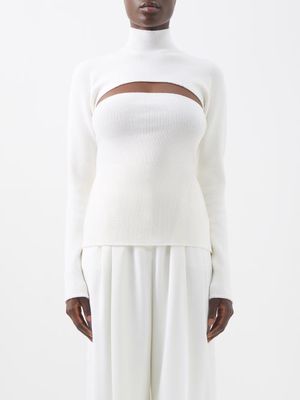 Tom Ford - Detachable-sleeve Wool-blend Top - Womens - White