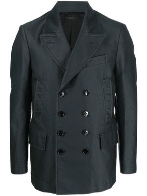 TOM FORD double-breasted cotton blazer - Blue