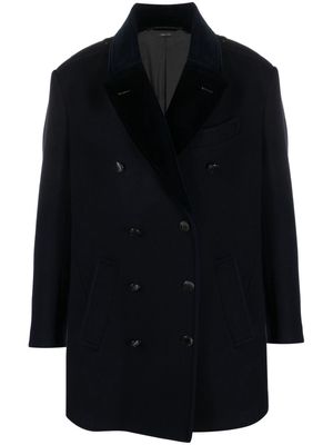 TOM FORD double-breasted wool peacoat - Blue