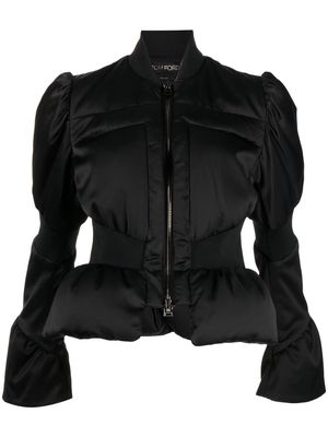 TOM FORD down-filled peplum jacket - Black