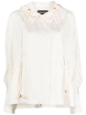 TOM FORD drawstring-hood shirt jacket - White