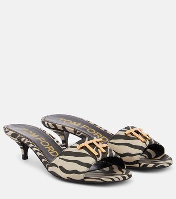 Tom Ford Embellished leopard-print sandals