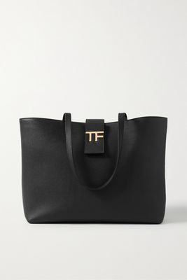 TOM FORD - Embellished Textured-leather Tote - Black