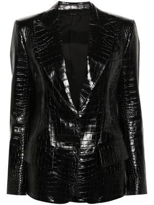 TOM FORD embossed-leather blazer - Black