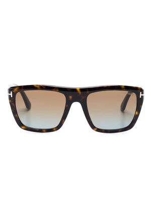 TOM FORD Eyewear Alberto tortoiseshell-effect sunglasses - Brown