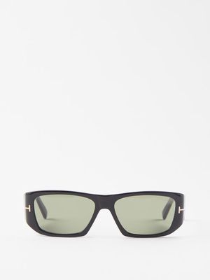 Tom Ford Eyewear - Andres Rectangular Acetate Sunglasses - Mens - Black