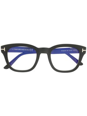 TOM FORD Eyewear blue block soft square glasses - Black