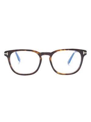 TOM FORD Eyewear Blue Block square-frame glasses - Brown