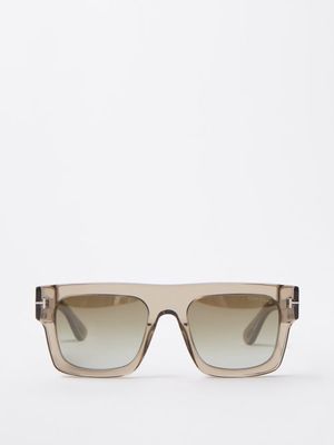 Tom Ford Eyewear - Fausto D-frame Acetate Sunglasses - Mens - Light Brown