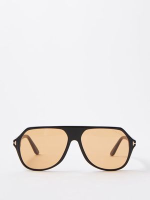 Tom Ford Eyewear - Hayes Aviator Acetate Sunglasses - Mens - Black Multi