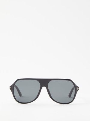 Tom Ford Eyewear - Hayes Aviator Acetate Sunglasses - Mens - Black