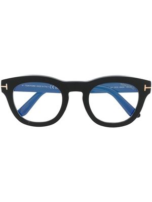 TOM FORD Eyewear logo-plaque arm glasses - Black