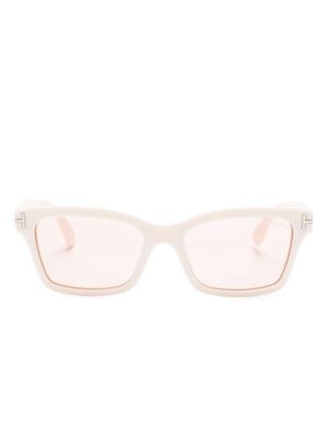 TOM FORD Eyewear logo-plaque wayfarer-frame sunglasses - White