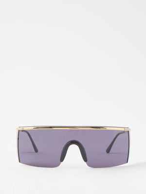 Tom Ford Eyewear - Pavlos Shield Metal Sunglasses - Mens - Gold Grey