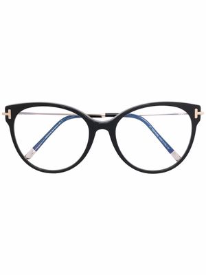 TOM FORD Eyewear polished-effect cat-eye frame sunglasses - Black