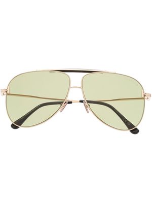 TOM FORD Eyewear polished pilot-frame sunglasses - Green
