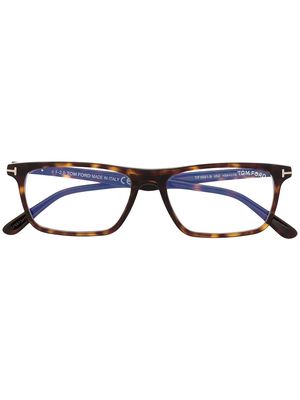 TOM FORD Eyewear rectangular-frame glasses - Brown