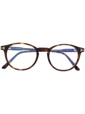 TOM FORD Eyewear removable lense round glasses - Brown