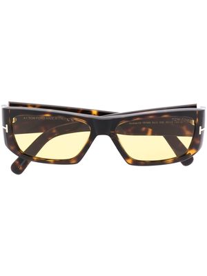 TOM FORD Eyewear tinted rectangle-frame sunglasses - Brown