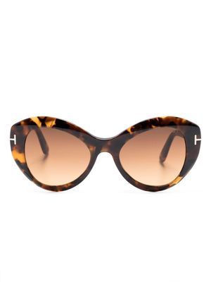 TOM FORD Eyewear tortoiseshell effect oversized sunglasses - Brown