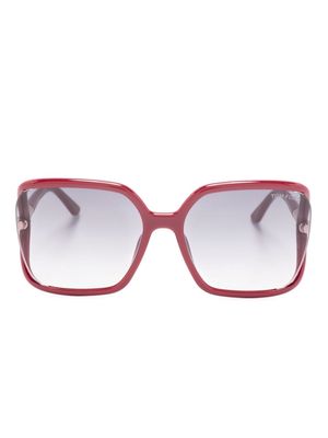TOM FORD Eyewear tortoiseshell oversize-frame sunglasses - Red