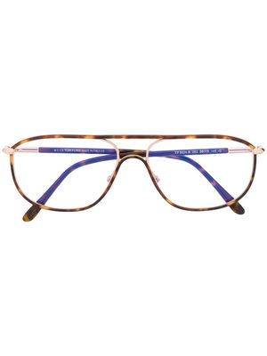 TOM FORD Eyewear tortoiseshell pilot-frame glasses - Brown