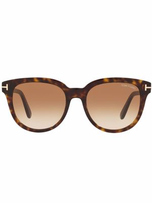 TOM FORD Eyewear tortoiseshell round-frame sunglasses - Brown