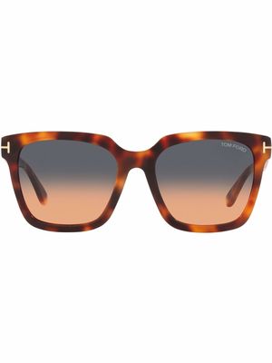TOM FORD Eyewear tortoiseshell square-frame sunglasses - Gold