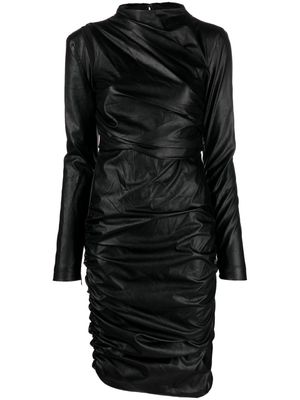 TOM FORD faux-leather ruched dress - Black