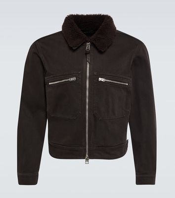Tom Ford Faux shearling-trimmed cotton jacket