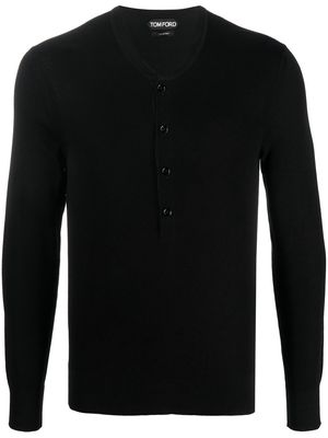 TOM FORD fine-knit long-sleeve cardigan - Black