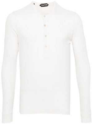 TOM FORD fine-ribbed long-sleeve T-shirt - White