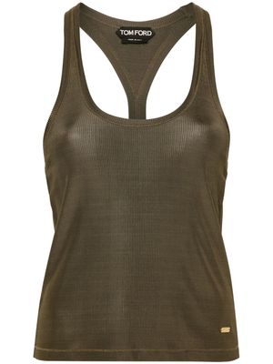 TOM FORD fine-ribbed tank top - Green