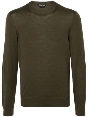 TOM FORD fine-ribbed wool jumper - Green