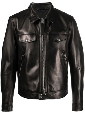 TOM FORD fitted leather jacket - Black