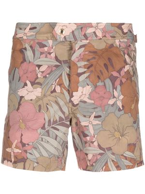 TOM FORD floral-print deck shorts - Green