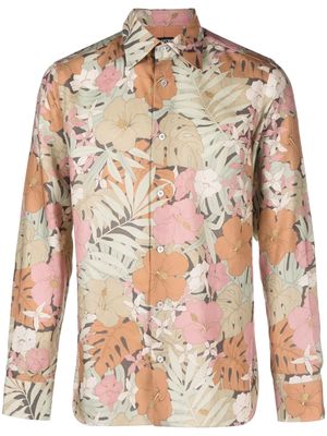 TOM FORD floral-print lyocell shirt - Green