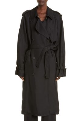 Tom Ford Fluid Twill Trench Coat in Black