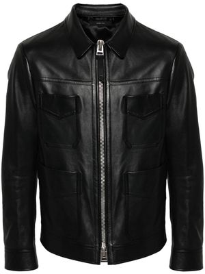TOM FORD four-pocket leather jacket - Black