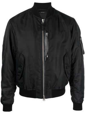 TOM FORD gathered-detailing satin bomber jacket - Black