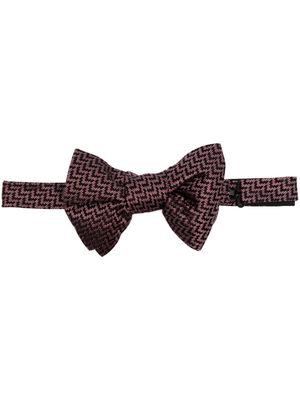 TOM FORD geometric-pattern silk bow tie - Black