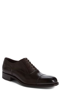 TOM FORD Gianni Cap Toe Oxford in Ebony