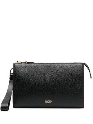TOM FORD grained-texture clutch bag - Black