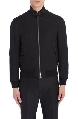TOM FORD Grand Hopsack Zip Jacket in Black