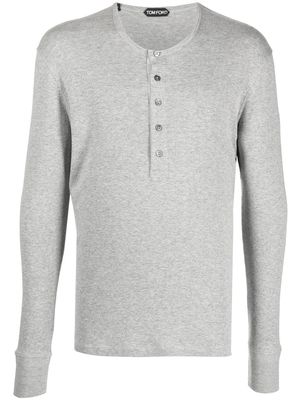 TOM FORD half-button long-sleeve T-shirt - Grey