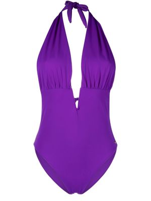 TOM FORD halterneck open-back swimsuit - Purple
